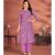 Laxmipati Candy Vico Purple Hand Printed A-Line Front Slit Kurti