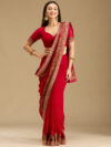 Rani Pink Kashmiri Georgette Saree
