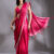 Rani Pink Silver Stonework Satin Saree