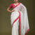 White Printed Satin Saree