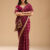 Wine Gold Zariwork Soft Raw Silk Saree